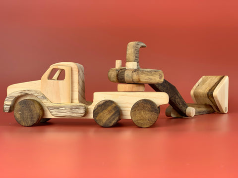 Wooden Excavator on wheels